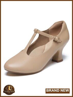 Women's 2.5" Heel T-Strap Character Shoes Ballroom Latin Dance Faux Leather